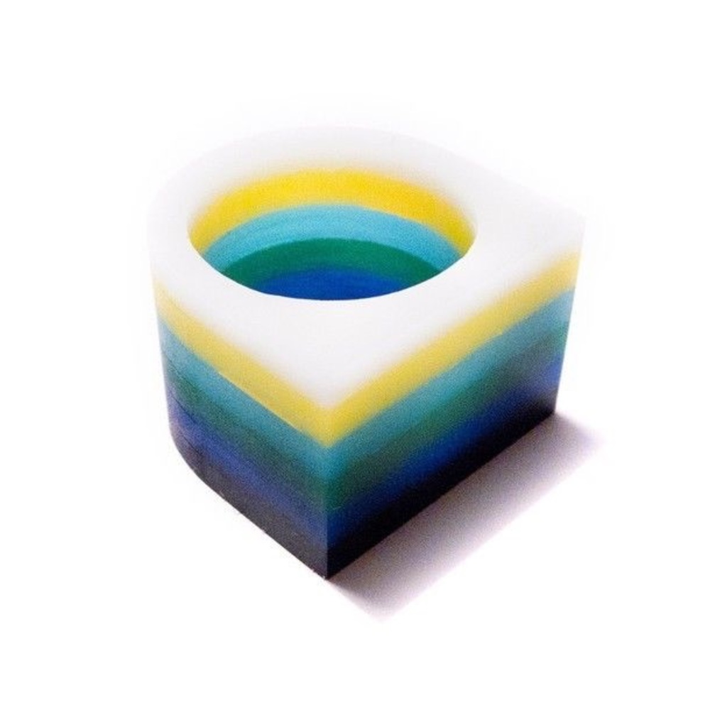 Geometric Colorblock Statement cocktail Rings - Picture 8 of 8